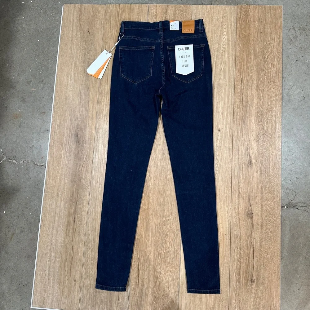 NWT DUER Women's Performance Denim High Rise Skinny in Dark Stone 27" x 31" - Picture 3 of 11